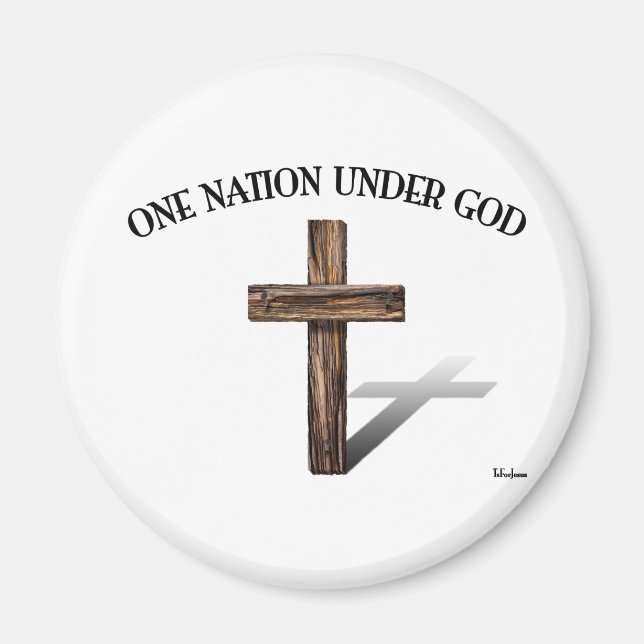 Íman Uma nação sob Deus com cruz (Frente)