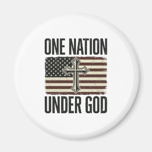 Íman Uma Nação Sob Deus Cruz Patriótica
