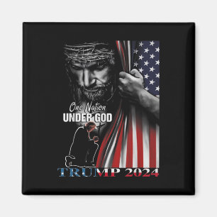 Íman Uma Nação Sob Deus Trump 2024, Bandeira de Deus Am