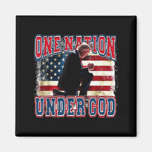 Íman Uma Nação Sob Deus Trump Reza Jesus Bandeira Dos E