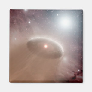 Íman Uma O-estrela apenas atrás de uma estrela nova,