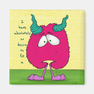 Íman Uma o monstro, ímã w/quote