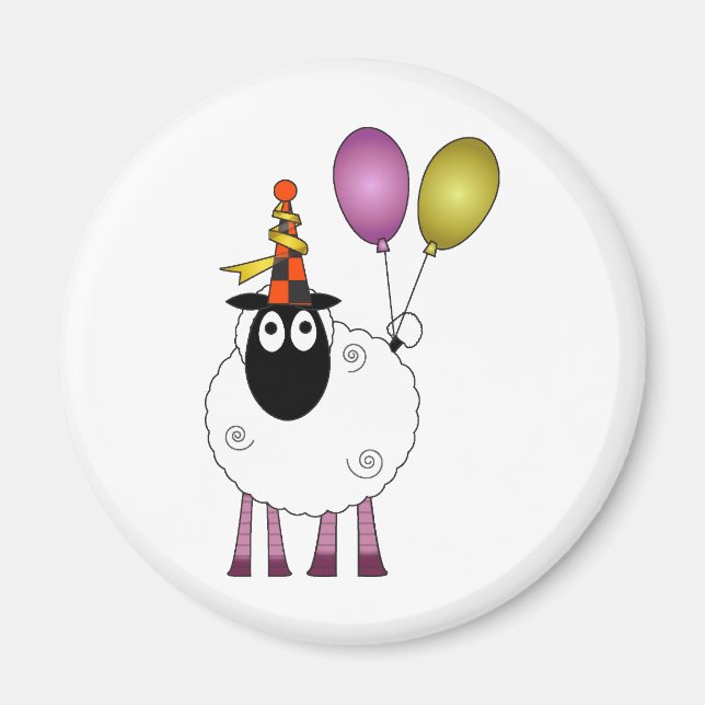 Íman Uma ovelha fofa na hora da festa. (Frente)