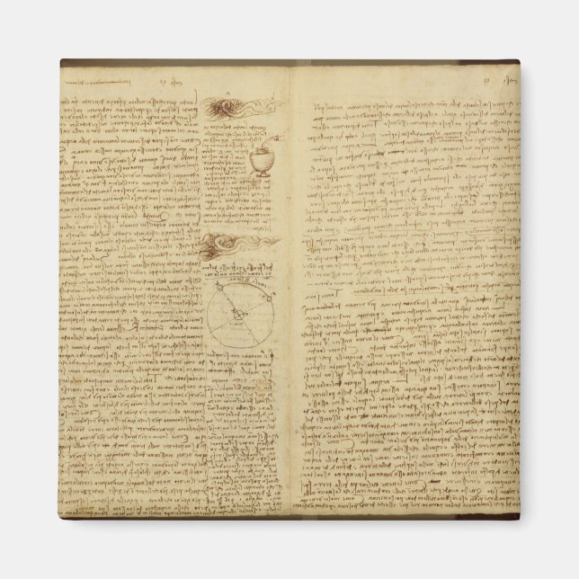 Íman Uma página do Codex Leicester, 1508-12 (Frente)