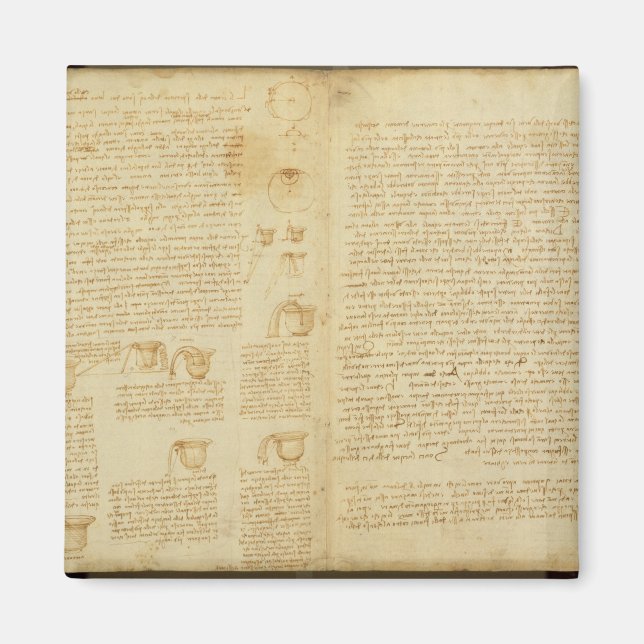 Íman Uma página do Codex Leicester, 1508-12 (Frente)