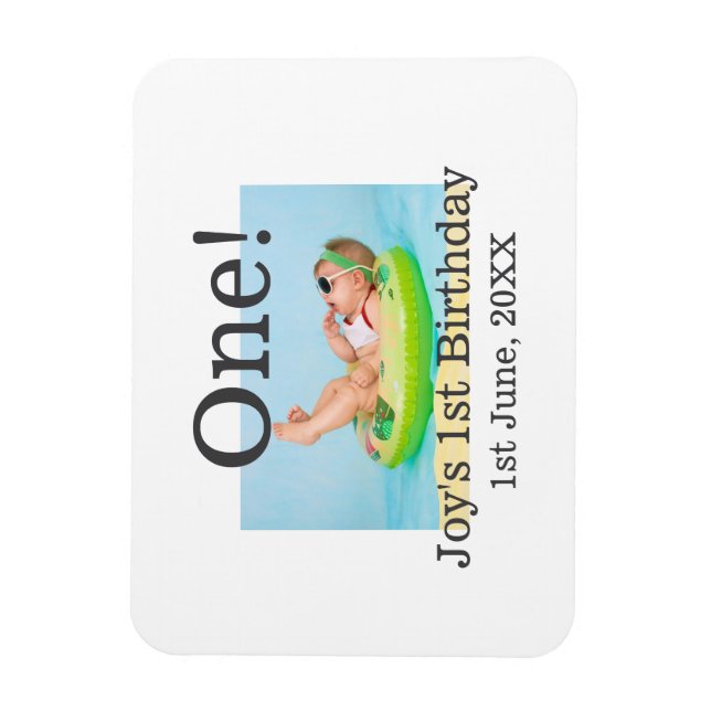 Íman Uma primeira foto de aniversário, data de adição m (Vertical)