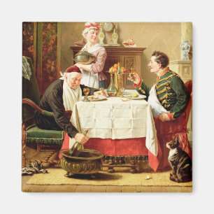 Íman Uma refeição Satisfying, 1883 (óleo em canvas)