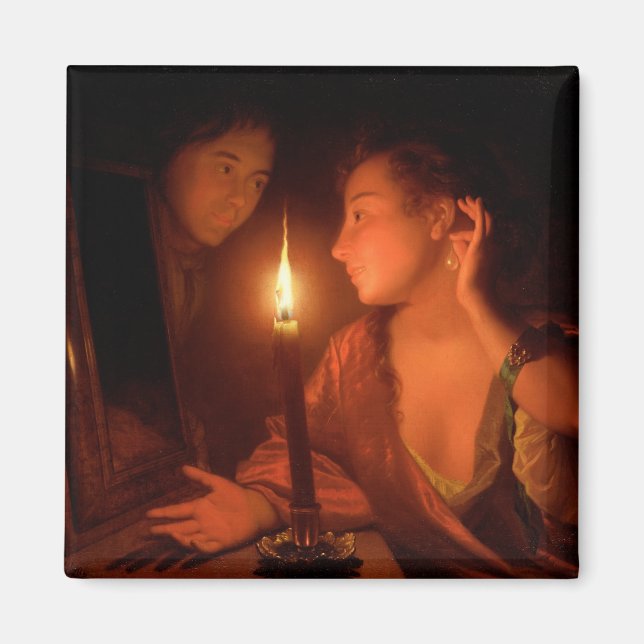 Íman Uma senhora admirando um ouriço de Candlelight (Frente)
