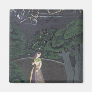 Íman Uma senhora em sua maneira a uma escapadela,