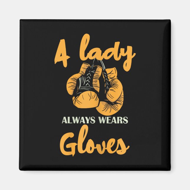 Íman Uma Senhora Sempre Usa Luvas Boxe Poder  (Frente)
