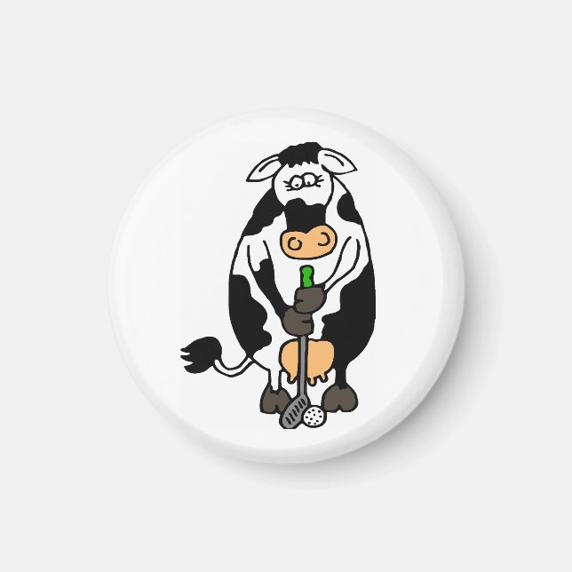 Íman Uma vaca jogando golfe (Frente)