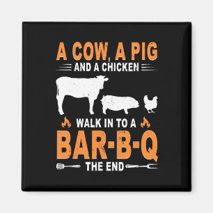 Íman Uma Vaca Um Porco E Uma Galinha Entram Em Um R B Q