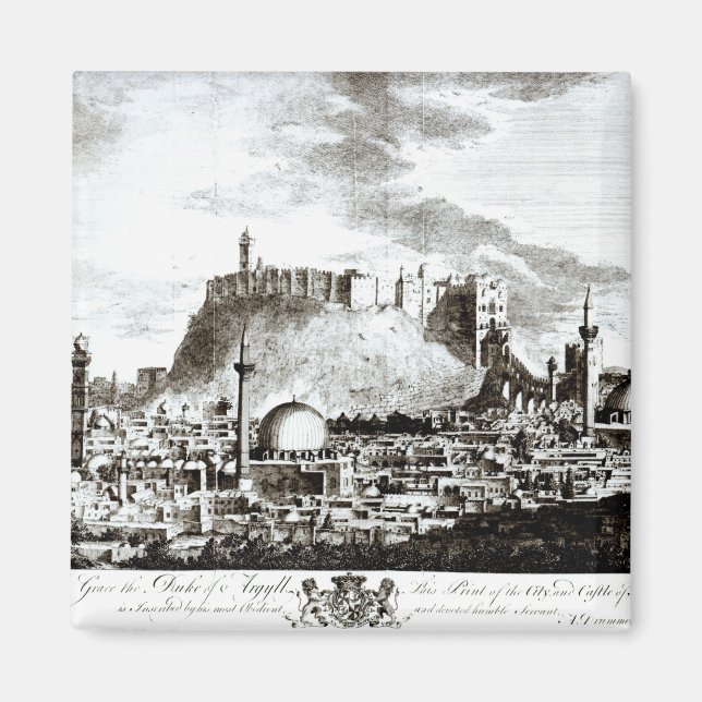Íman Uma visão da cidade e do castelo de Alepo, Síria (Frente)