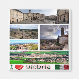 Íman UMB004 UMBRIA I Love, Mosaic, Itália, Fridge