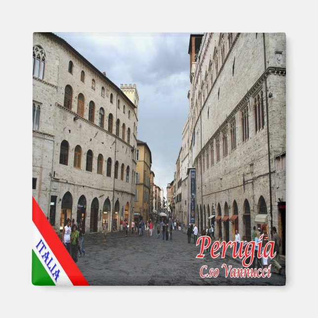 Íman UMB016 PERUGIA, Corso Vannucci, Úmbria, Fecho (Frente)