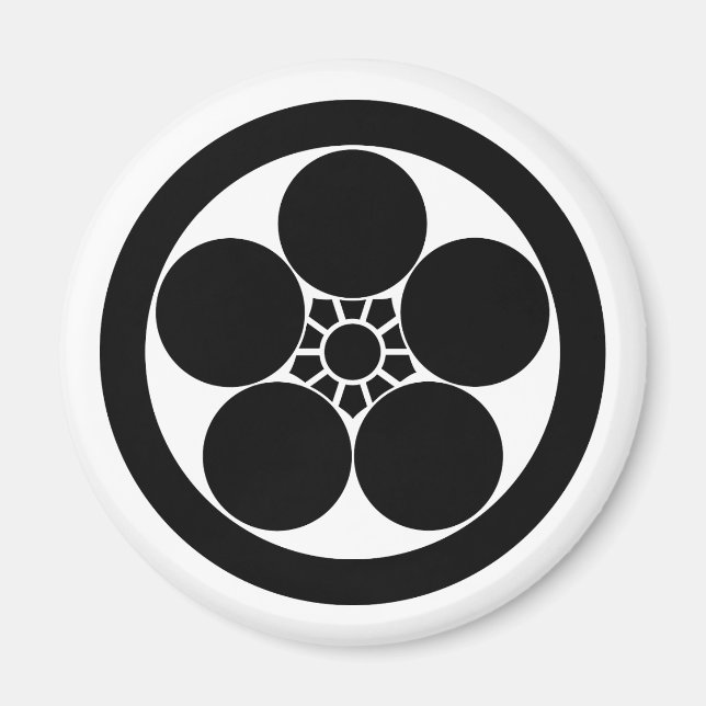 Íman Umebachi-estilo de flor de ameixa em círculo (Frente)