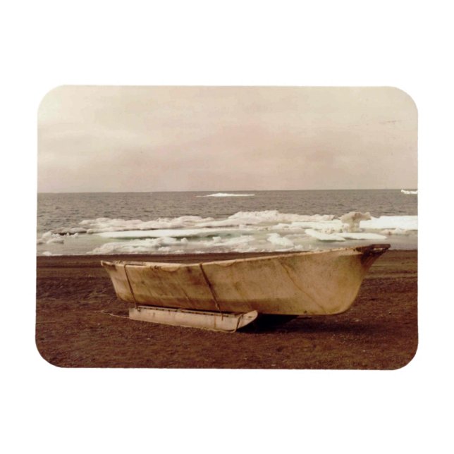 Íman Umiak Walrus Skin Whalers Foto Do Barco Impressa F (Horizontal)