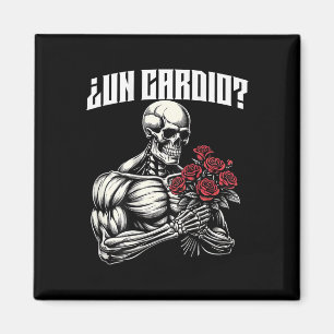 Íman Un Cardio Espalda. Calaca Con Flores Rosas