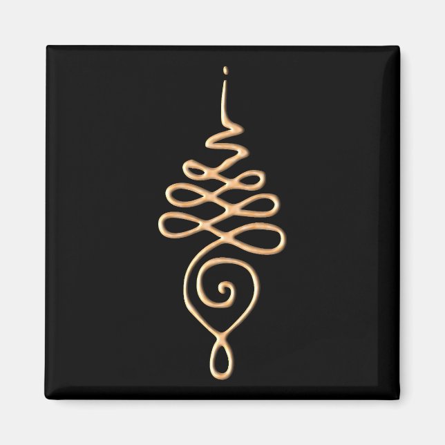 Íman Unalome Dourado (Frente)