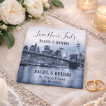 Íman Under New York City Lights Save the Date<br><div class="desc">Mark the beginning of your forever with this “Love Never Fails” NYC Save the Date magnet, a beautiful blend of faith, romance, and timeless city elegance. Featuring a soft, misty view of the Brooklyn Bridge and New York City skyline, this design captures the quiet strength of love that endures through...</div>