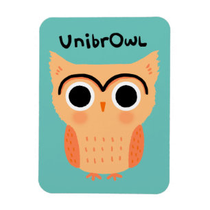 Íman UnibrOwl Unibrow Owl Coruja-de-sobrancelhas-grac