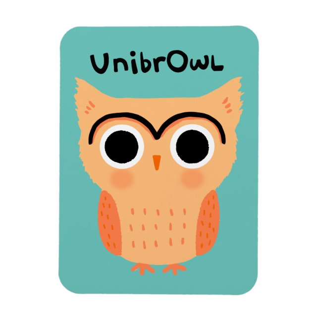 Íman UnibrOwl Unibrow Owl | Coruja-de-sobrancelhas-grac (Vertical)