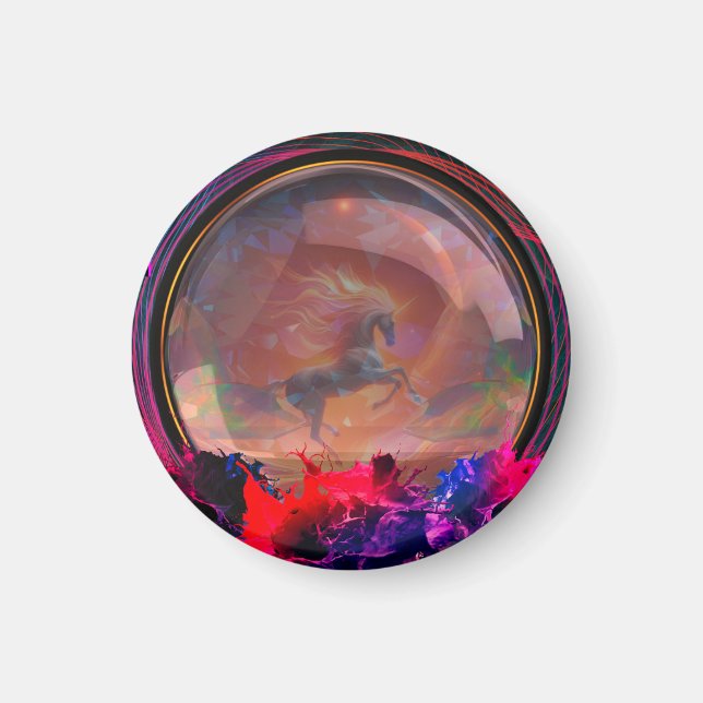 Íman Unicorn de apresentação de cores (Frente)