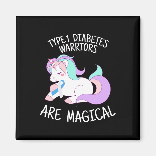 Íman Unicorn Diabetes Warrior Gift  (Frente)