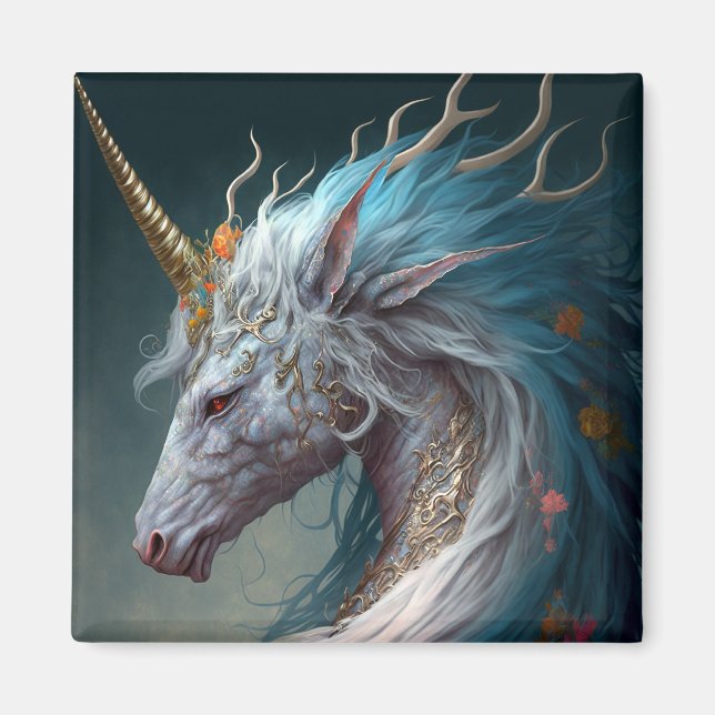 Íman Unicorn Dragon Fantasy Art (Frente)