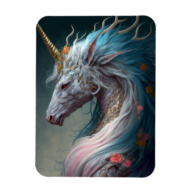 Íman Unicorn Dragon Fantasy Art (Vertical)