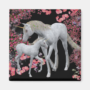 Íman Unicorn Mare E Foal Fantasy