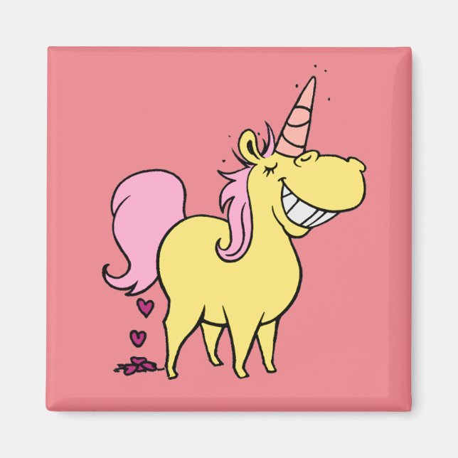 Íman unicorn pink magnet square (Frente)