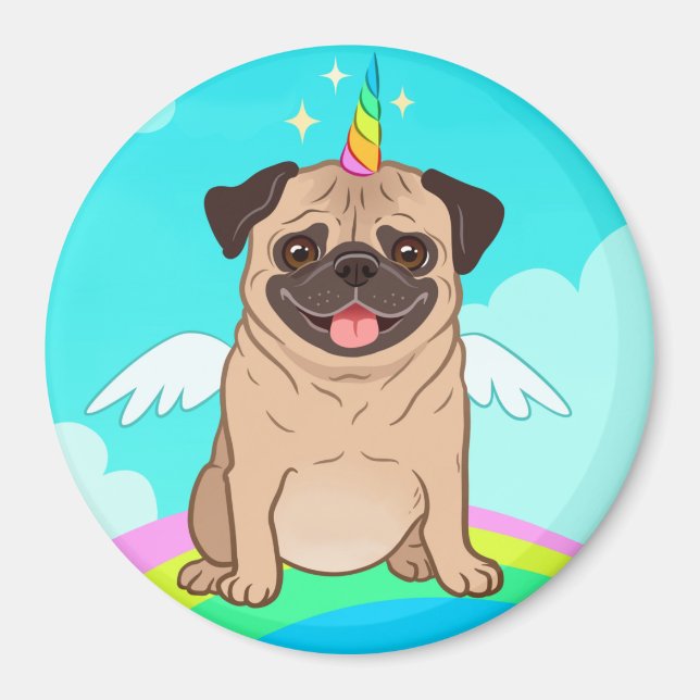 Íman Unicorn Pug Magnet (Frente)