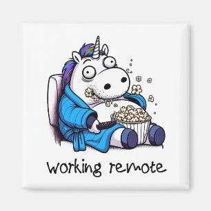 Íman Unicorn trabalhando remoto