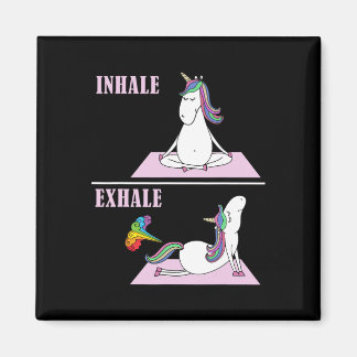 Íman Unicorn Yoga Inhale Exhale Fart Funny 