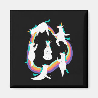 Íman Unicorn Yoga Sun Salutation Poses Rainbow Meme 