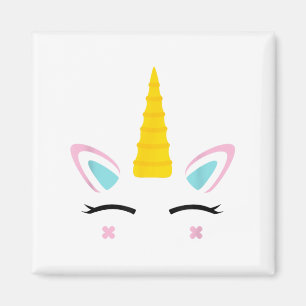 Íman Unicorne Face Cute Eyelashes Sorri O Costum De Hal