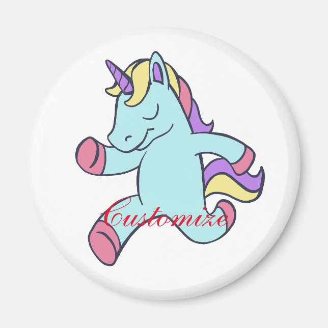 Íman Unicórnio Azul Executando Thunder_Cove (Frente)