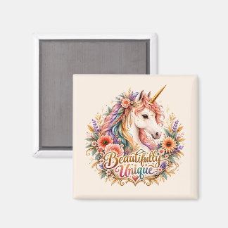 Íman Unicórnio Boho Floral Misticamente Único e Belo