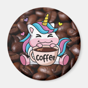 Íman Unicórnio Bonito com Café