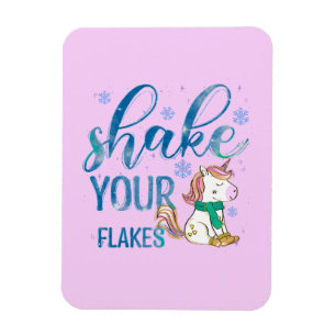Íman Unicórnio de inverno Agite Seus Flakes Diverti
