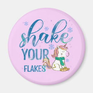 Íman Unicórnio de inverno Agite Seus Flakes Diverti
