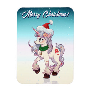 Íman Unicórnio de Natal Desenho Animado