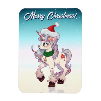 Íman Unicórnio de Natal Desenho Animado