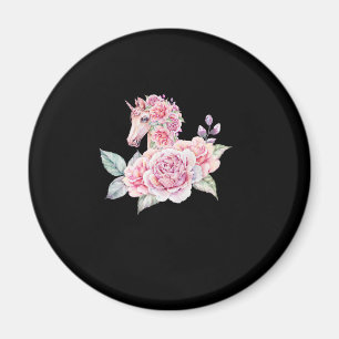 Íman Unicórnio Fofo Com Flores Unicórnio Floral Meninas
