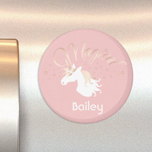 Íman Unicórnio Mágico Rosa Personalizado