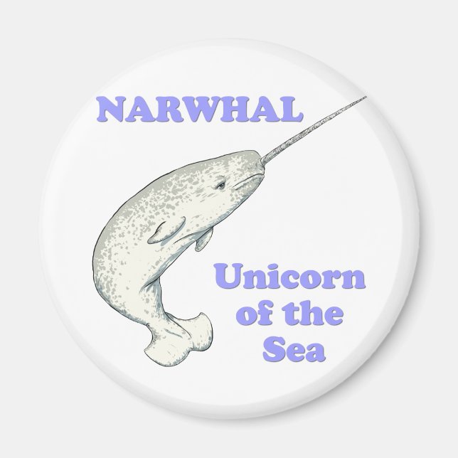 Íman unicórnio Narwhal do mar (Frente)
