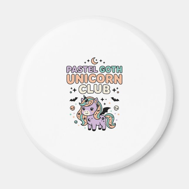 Íman Unicórnio Pastel Goth Unicórnio Clube Gráfico Mode (Frente)
