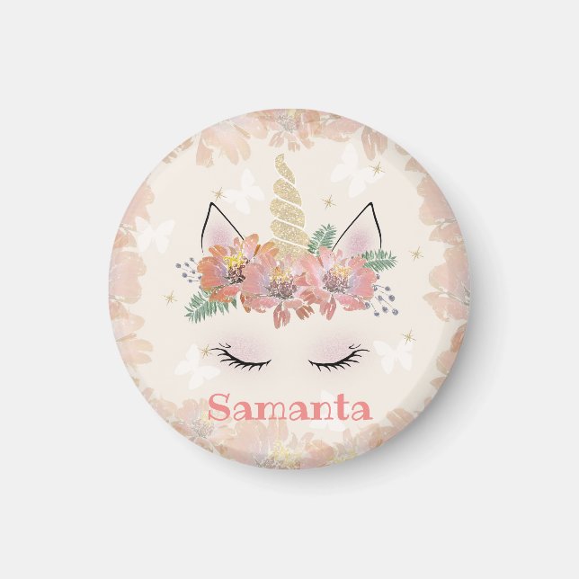 Íman Unicórnio, rosto Unicórnio, personalizado (Frente)