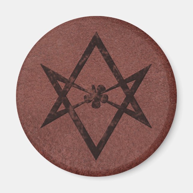 Íman Unicursal Hexagram - Símbolo Télico do Couro Verme (Frente)